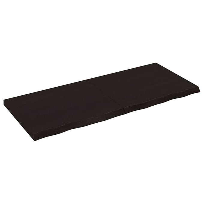 vidaXL - Wandschap - behandeld - massief - eikenhout - donkerbruin