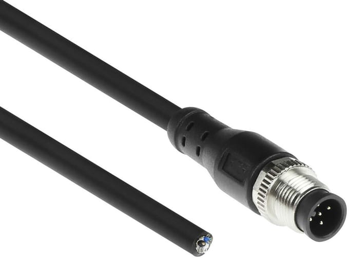 ACT Industrial 3,00 meter Sensor kabel M12A 5-polig male naar open end, Superflex Xtreme TPE kabel, afgeschermd