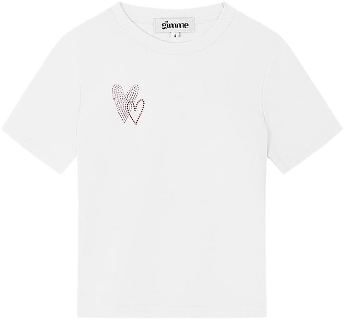 Comfortabele Katoen Kinder T-shirt met Hartborduursel - Wit - 2 Jaar