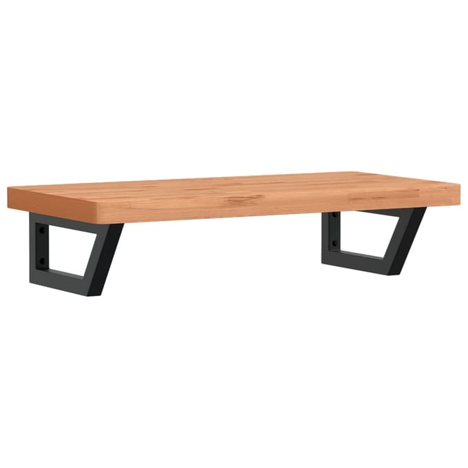 vidaXL - Badkamer - wandschap - staal - en - massief - beukenhout