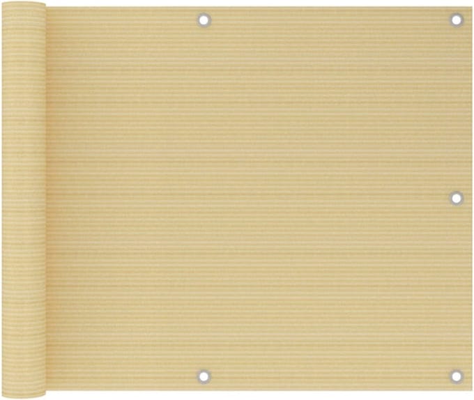vidaXL - Balkonscherm - 75x300 - cm - HDPE - beige