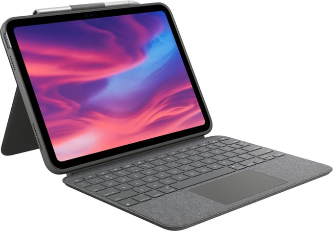 Logitech Combo Touch for iPad 10.9" (10th gen) - Oxford Grey - UK - Keyboard and folio case - Engels (VK) - Grijs