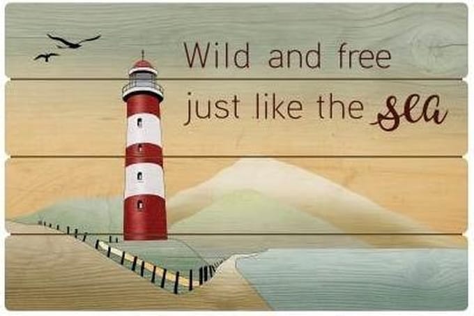 Goebel® - Scandic Home | Decoratief Bord "Lighthouse" | Hout, 60x40cm