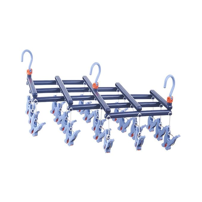 Plastic Opvouwbaar Multihoofd Droogrek Multi Clips Sokken Ondergoed Hanger Winddicht Multifunctioneel