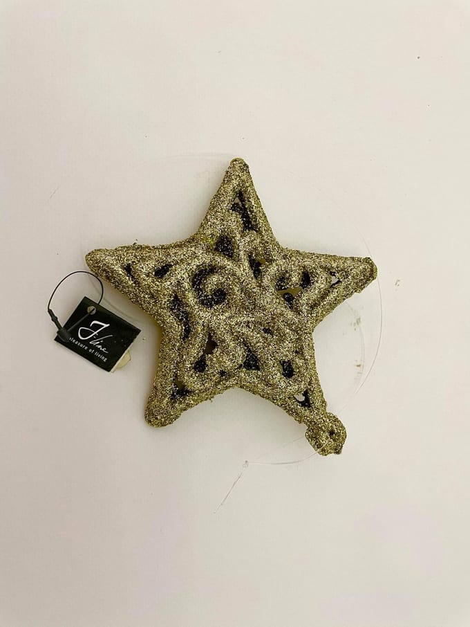 J-Line kersthanger ster goud/glitter 12cm