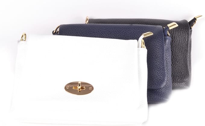 Giuliano lederen schoudertas Zoey - Wit - Dames - Made in Italy