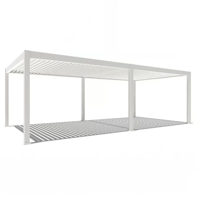 Orion Premium overkapping E-LED - 400 x 800 cm - wit - met elektrisch lamellen dak en LED
