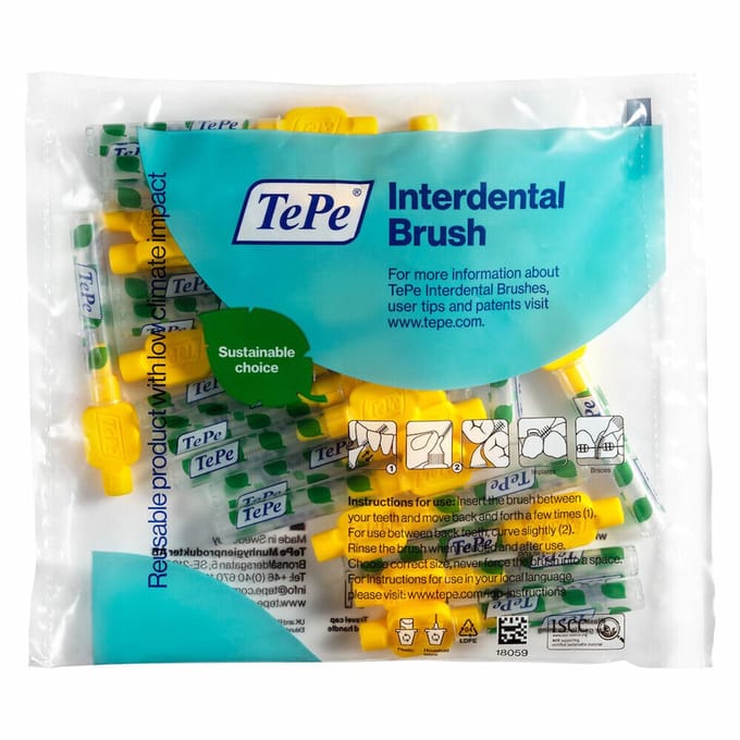 TePe - Interdentale Ragers Original 0,7 mm Geel - 3 x 20 stuks - Voordeelverpakking