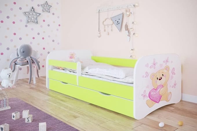 Dagbed - Kinderbed - Veilige Rust - Afneembare Leuning - 1 Persoon - Groen