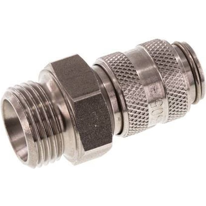 RVS DN 5 Luchtkoppeling Snelkoppeling G 3/8 inch Buitendraad - CLS5-M-S-038