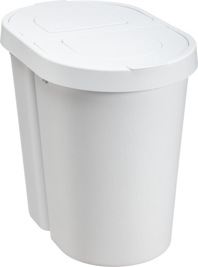 Plast Team - Prullenbak / Afvalbak - scharnierend deksel - 2 x 25 l Seattle Swing - wit