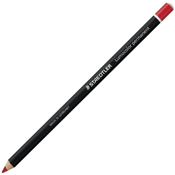 Staedtler Glasochrom Rode Waterdichte Potlood voor Diverse Oppervlakken