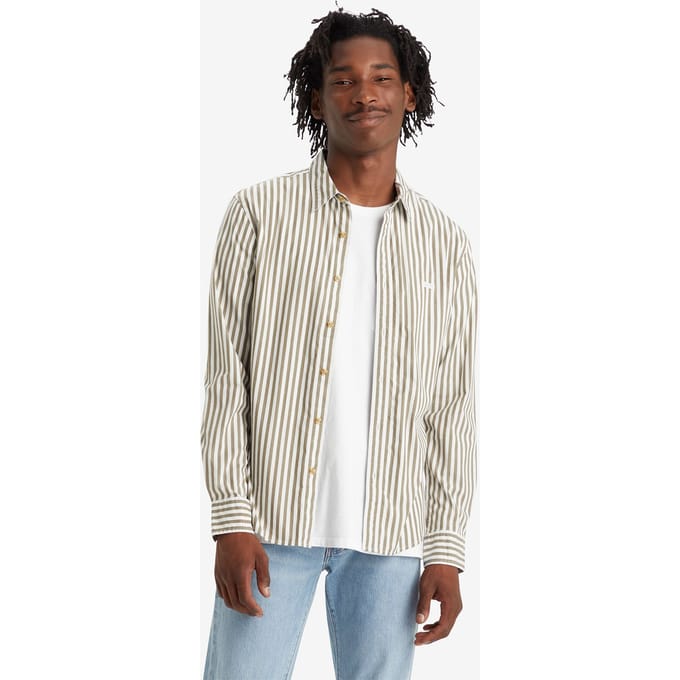 Levi's Battery Housemark Slim Fit Shirt Maat: S | Casual Overhemden Outlet | Heren | Bruin
