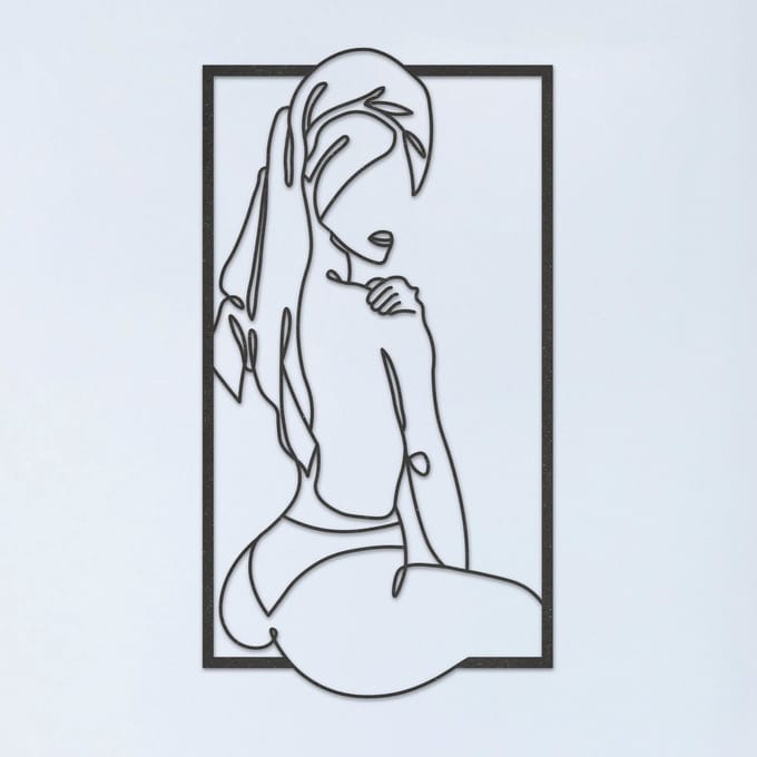 Wanddecoratie | Naked woman in frame - L (32x60cm)