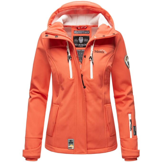 Marikoo dames softshelljas – Kleine Zicke, warm met capuchon & fleecevoering