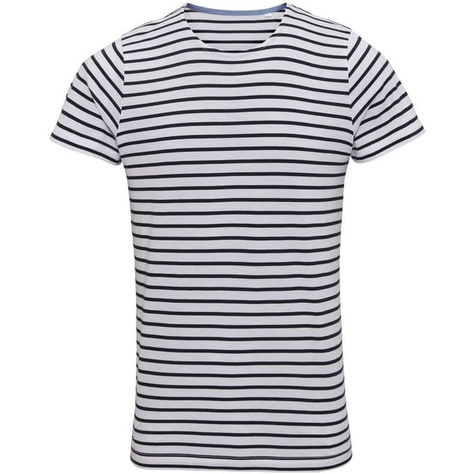 Asquith & Fox Heren Mariniere Kustshirt met korte mouwen (Wit/Zwaar)