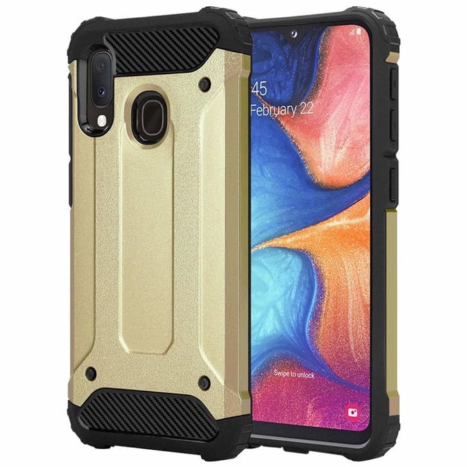 Ntech Armor Hoesje Geschikt Voor Samsung Galaxy A20e - Goud