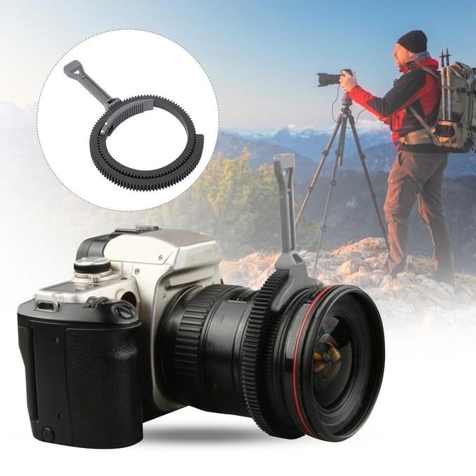 Kunststof Duurzaam Verstelbare Zoom Follow Focus Focushendel met Tandwielring voor DSLR grijze kleur