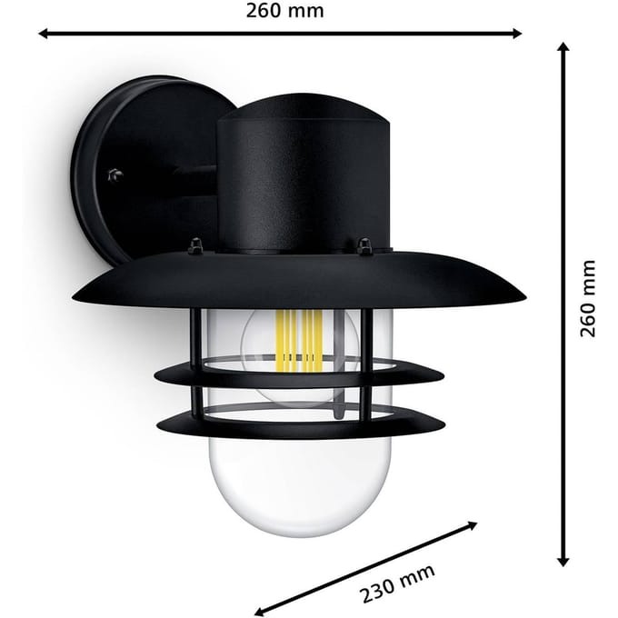 Philips Inyma wandlamp - zwart - E27