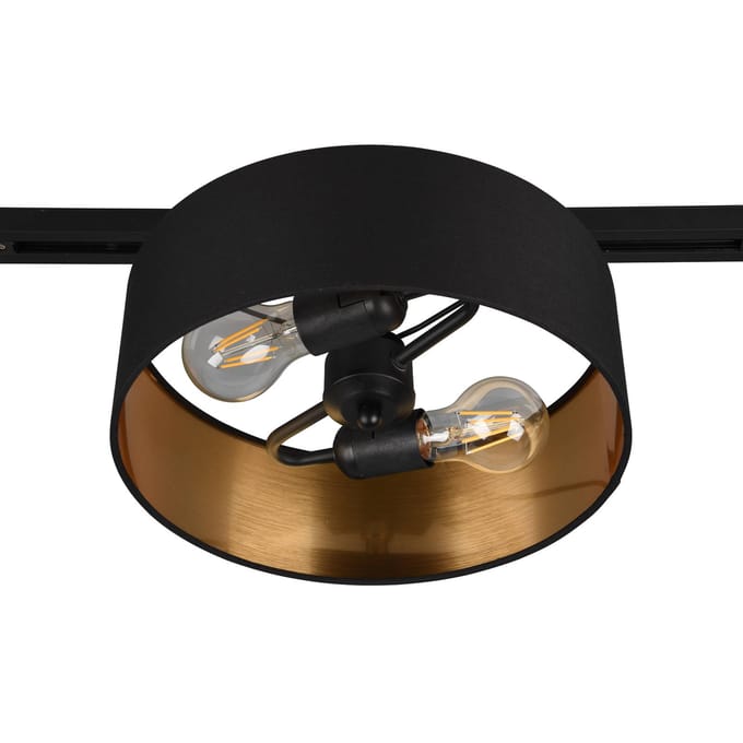 Trio Lighting Hostel track light voor DUOline, zwart-goud, E27