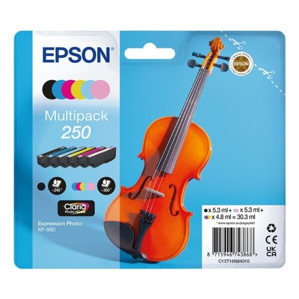 Epson 250 Multipack - 6-pack - black yellow cyan magenta light cyan light magenta - original - ink cartridge