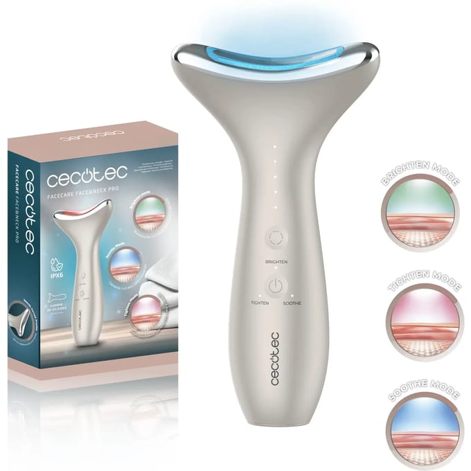Gezichts-fototherapiebborstel Cecotec Face&Neck Pro Wit