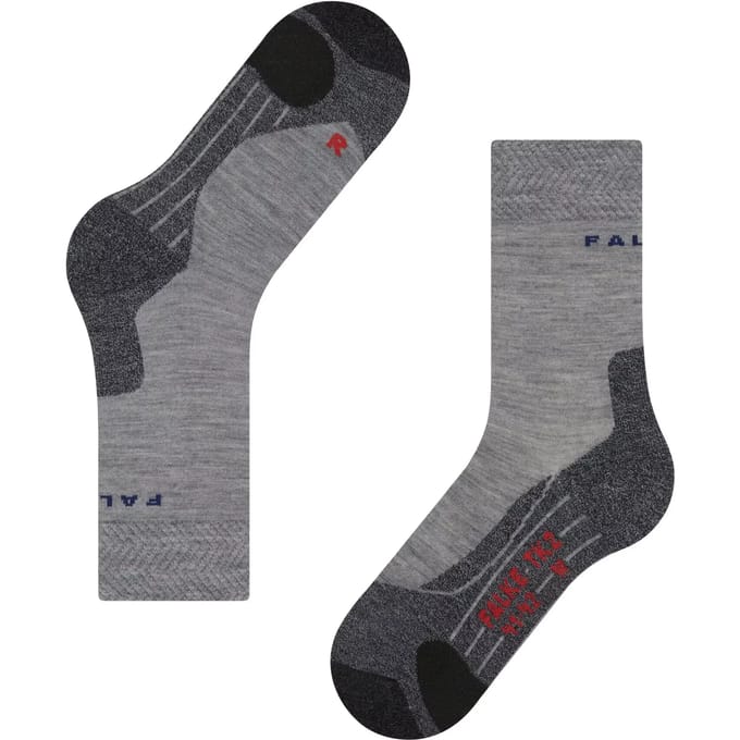 FALKE TK2 Melange anti-blaar dik wol functioneel materiaal wandelsokken dames grijs - maat 41-42