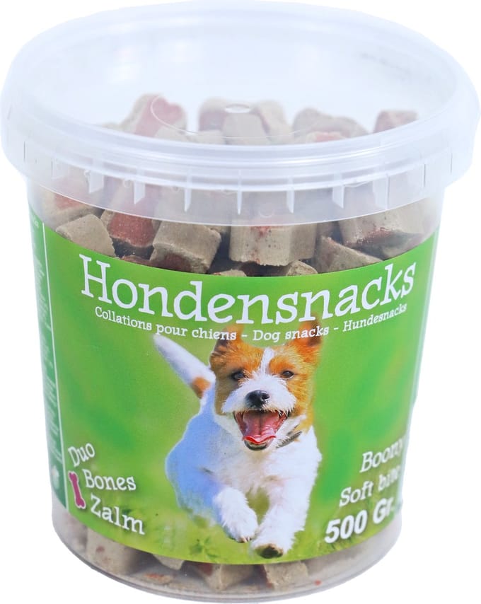 Boony hondensnoepjes semi moist duo bones zalm, emmer a 500 gram
