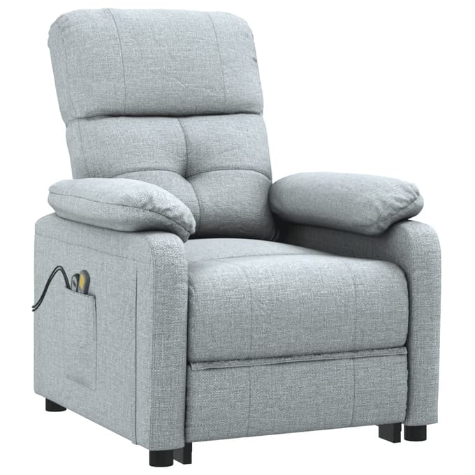 vidaXL - Massagestoel - elektrisch - stof - lichtgrijs