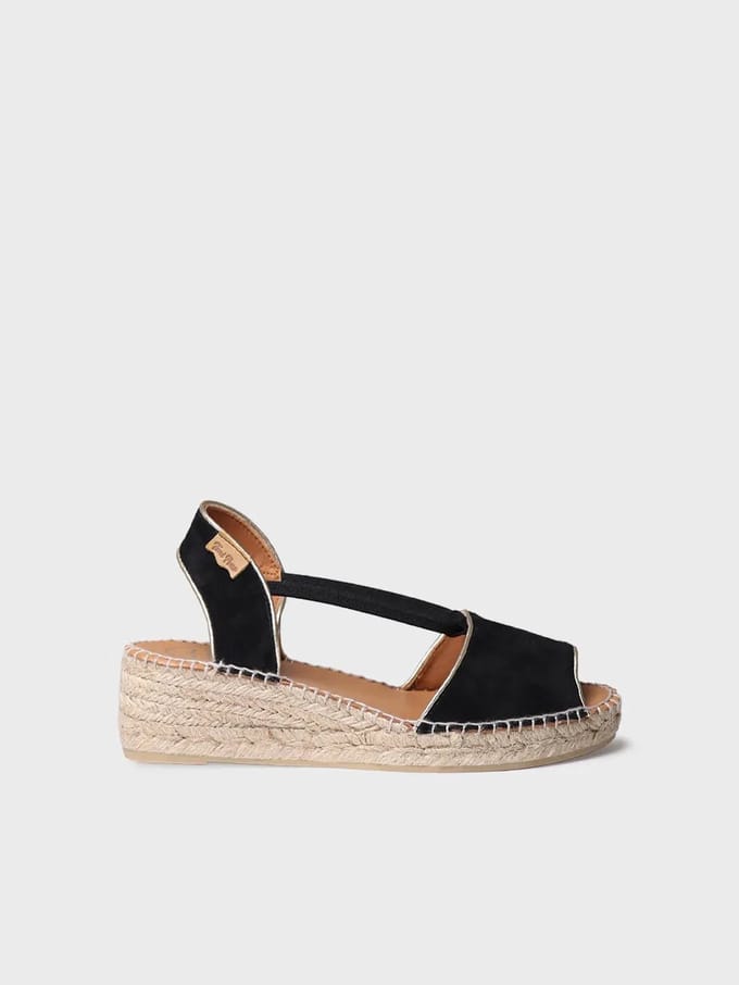 Suède espadrille met sleehak voor dames | BILDA