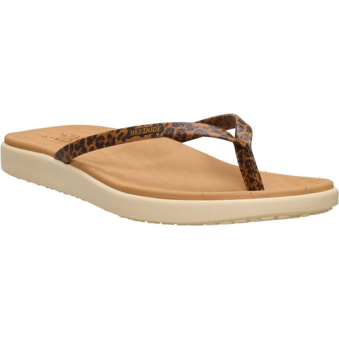 HEYDUDE - Maui Breeze Flip Dames Teenslippers Tan Leopard - Maat 41
