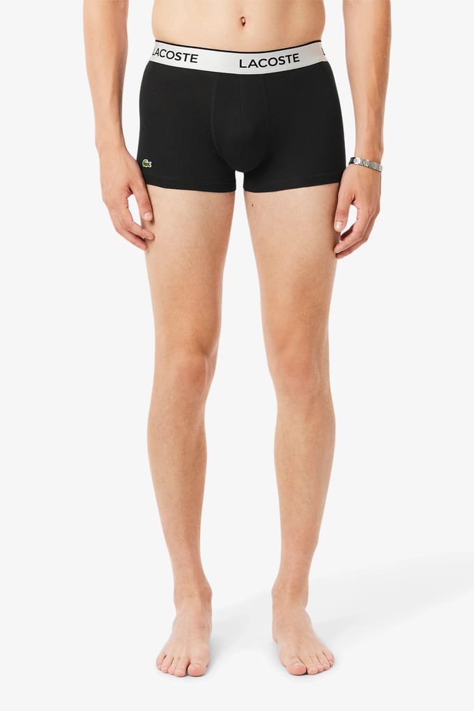 Lacoste Heren Boxershorts Trunks 3-Pack Donkergroen/Zwart/Grijs - Maat S