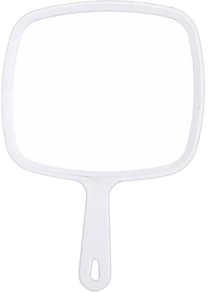 Handspiegel met Handvat - Make-Up Spiegel - 23*32.5cm - Make Up Spiegel/Scheerspiegel/Kappersspiegel - wit - kunststof