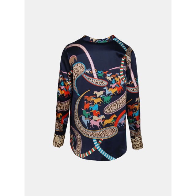 Mucho Gusto ® blouse monza kleurrijk paard luipaardprint