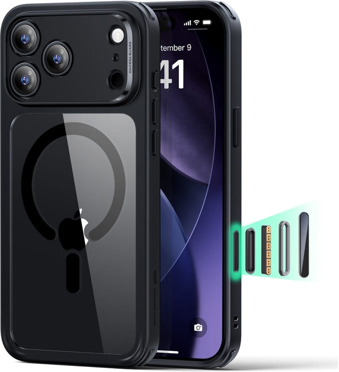ESR Classic Hybrid Case iPhone 17 Pro, clear black