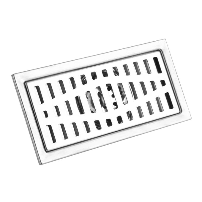20x10cm Rechthoekige Roestvrijstalen Vloerafvoer Badkamer Douche Keuken Afvalrooster gray