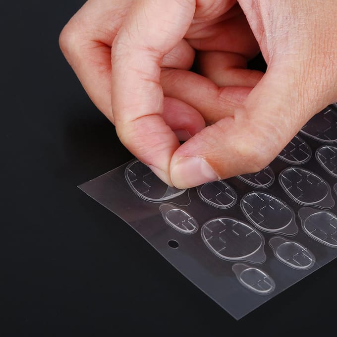 Dubbelzijdige Zelfklevende Lijm Transparante Heldere Sticker Tape voor Valse Nagel Tips Manicure Gereedschap gray