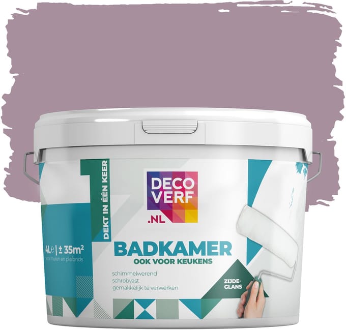 Decoverf badkamerverf antiek paars, 4L