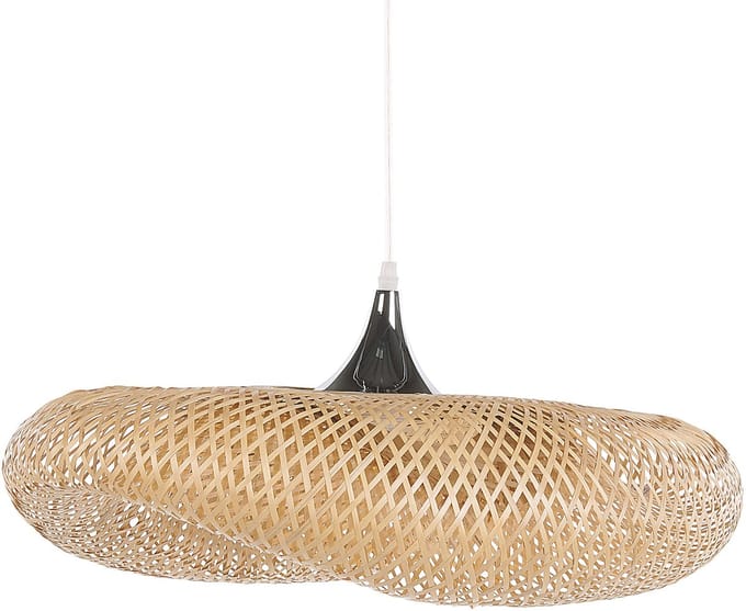 BOYNE S - Hanglamp - Zilver - Bamboehout