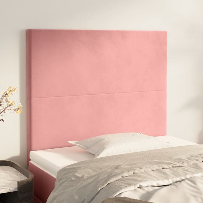 vidaXL - Hoofdbord - roze - 90x5x118/128 - cm - fluweel