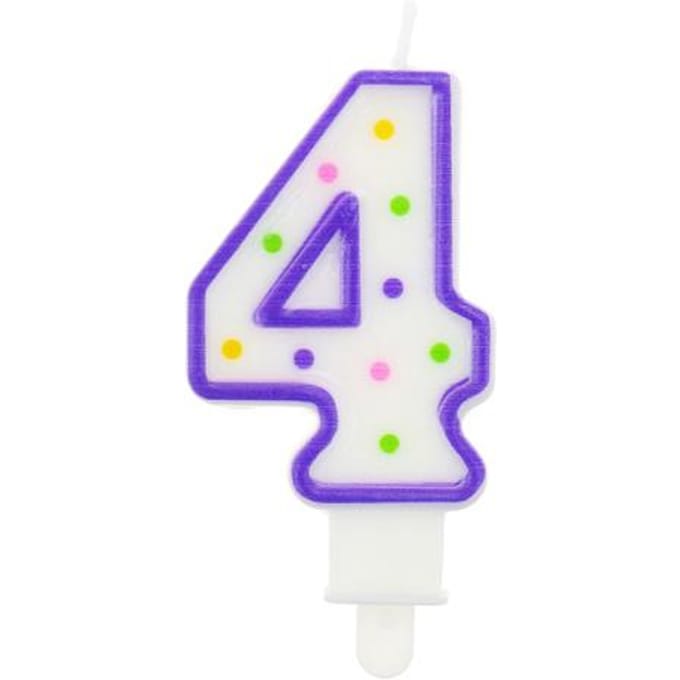 Verjaardagstaart Kaars Cijfer 4 - Feestelijke Decoratie