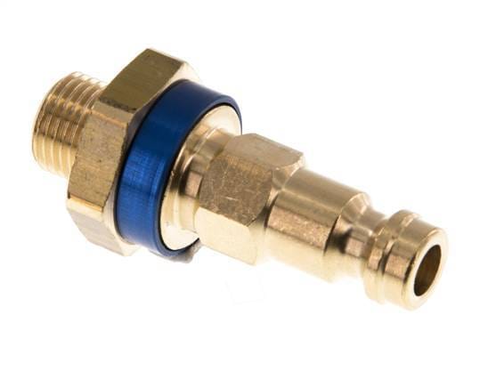 Messing DN 5 Blauw-Coded Luchtkoppeling Insteeknippel G 1/8 inch Buitendraad