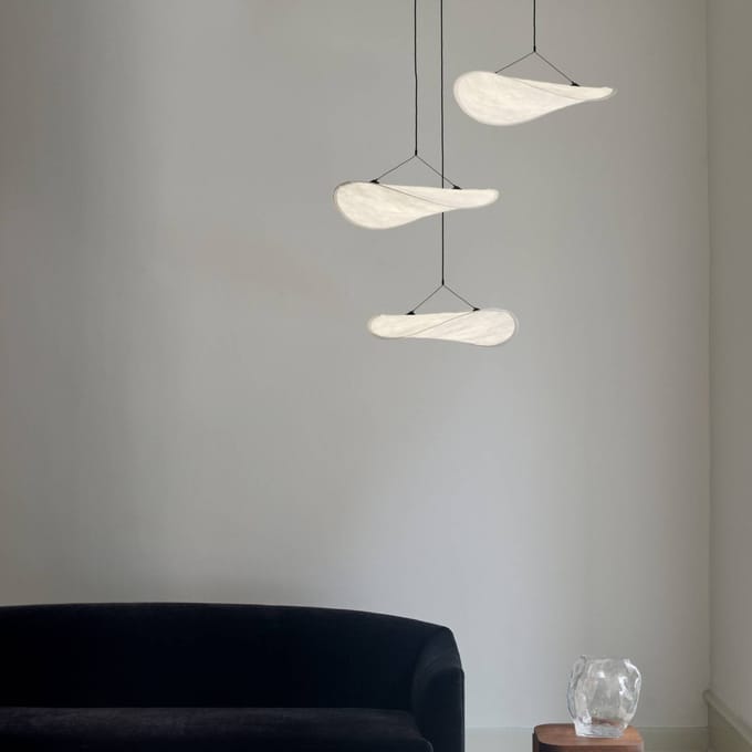 New Works LED hanglamp Tense, wit, Ø 152 cm, 3-lamps