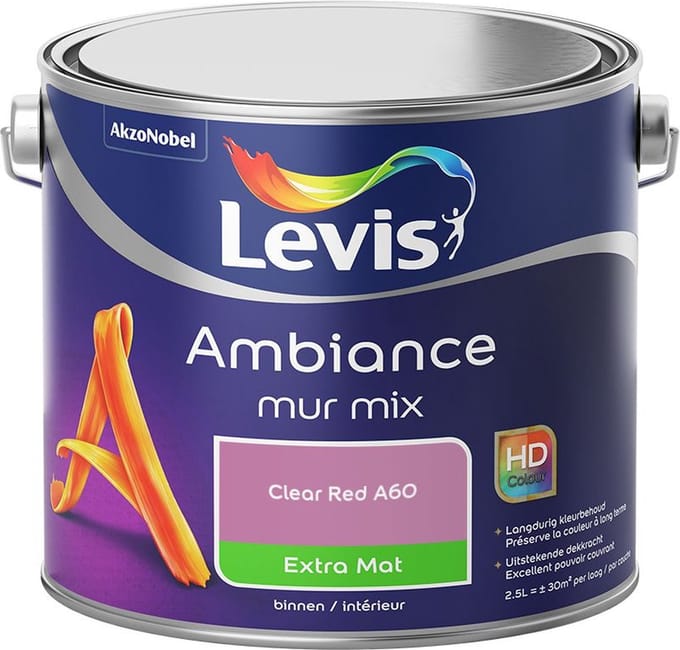 Levis - Ambiance Mur Extra Mat Mix - Clear Red A60 - Mengverf - 2,5 L