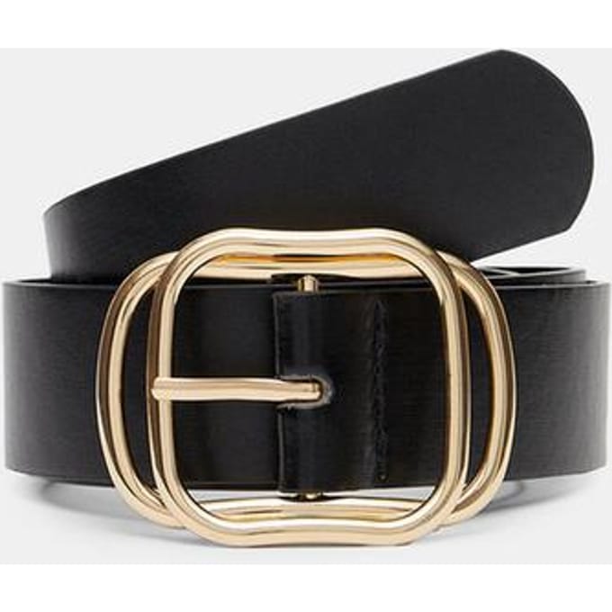 Stradivarius Riem met overlappende gesp  Zwart 80
