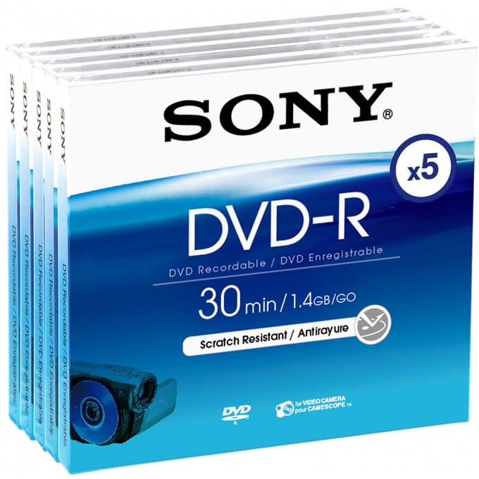 Sony DMR30A - 5 x DVD-R (8cm) - 1.4 GB - storage media