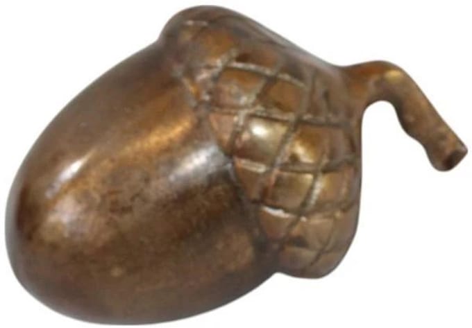Deco4yourhome®- Decoratieve Eikel - Maat S - Metaal - Antique Brass Shiny
