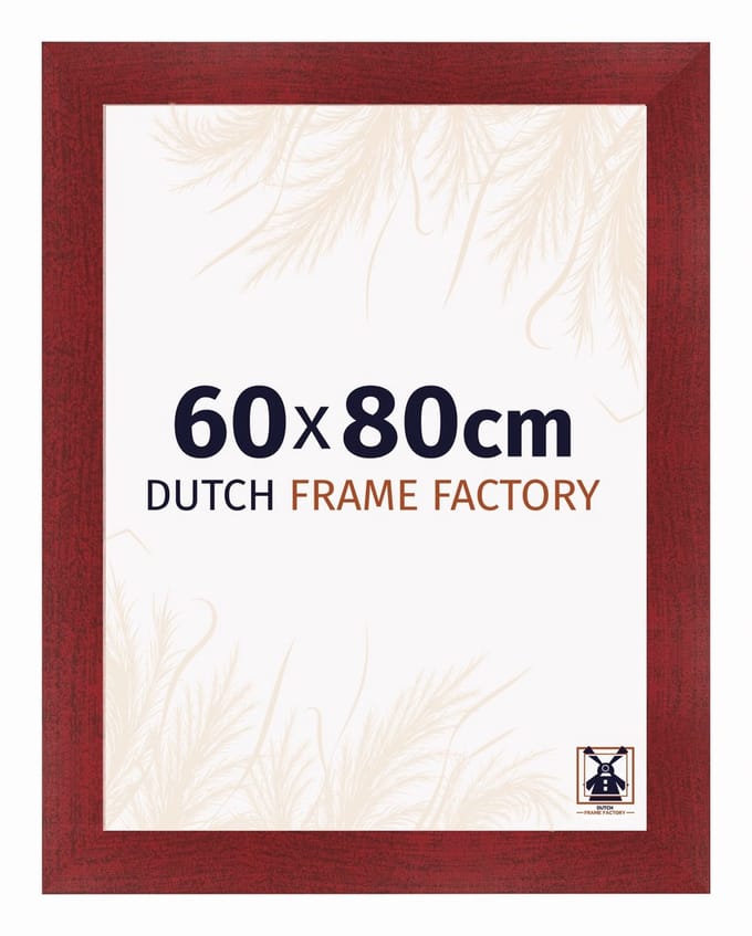 Fotolijst 60x80 cm - MDF - Wijnrood Geveegd - Praag