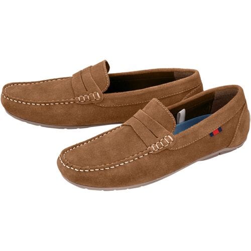 ESMARA MEN Leren heren loafers (Bruin, 44)