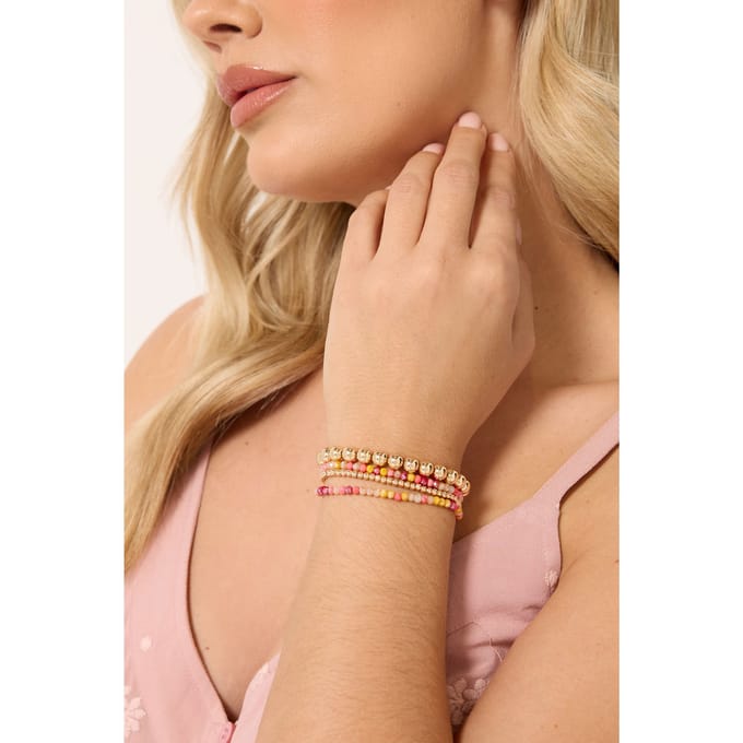 Yours 4Pack Elastische Kralenarmbandensize One Size